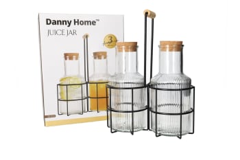 Glass Juice Jar with Stand 3pcs - default