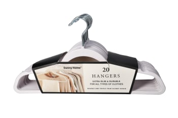 White Plastic Hangers 20Pcs - default