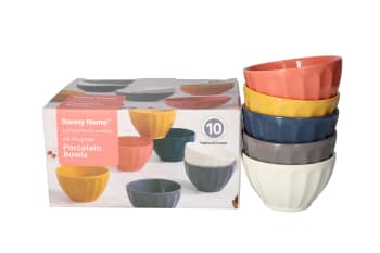 Mixed Colour Dessert Bowl 10pcs 4.25" - default