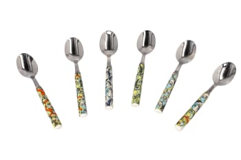 Stainless Steel &amp; Porcelain Tea Spoon Set