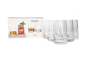6 Long Tumbler Glasses 370ml - default