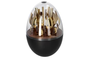 Gold Egg Shaped 24pcs Cutlery Set 