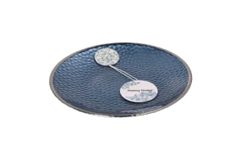 Blue &amp; Silver Rimmed Side Plate 20.5cm - default