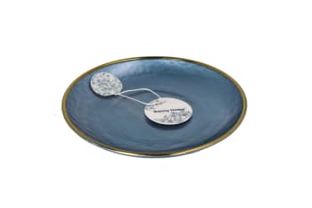 Blue &amp; Gold Rimmed Dnner Plate 27cm - default