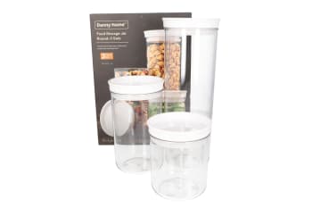 Round Food Storage Jar Set 3pcs - default