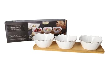  Dessert Bowls &amp; Tray Set 4pcs