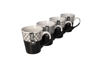 Two-Tone Geometric Coffee Mug 4pcs 13cm - default