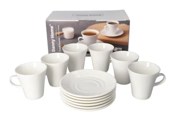 White Cup &amp; Saucer 12pcs 220ml - default