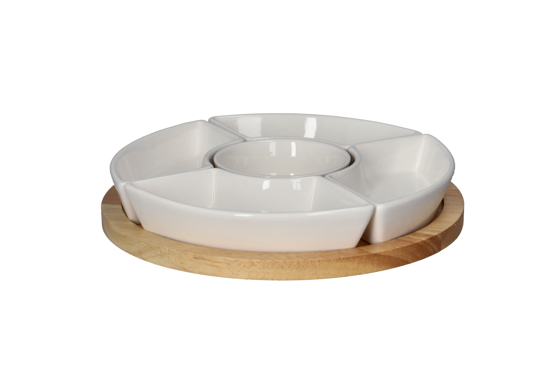 Bamboo Lazy Susan Snack Platter 6pcs | Danny Home