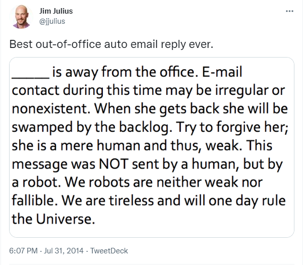 Funny out of office messages