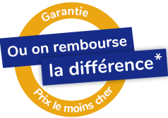 Nous vous remboursons la différence si vous trouvez moins cher ailleurs