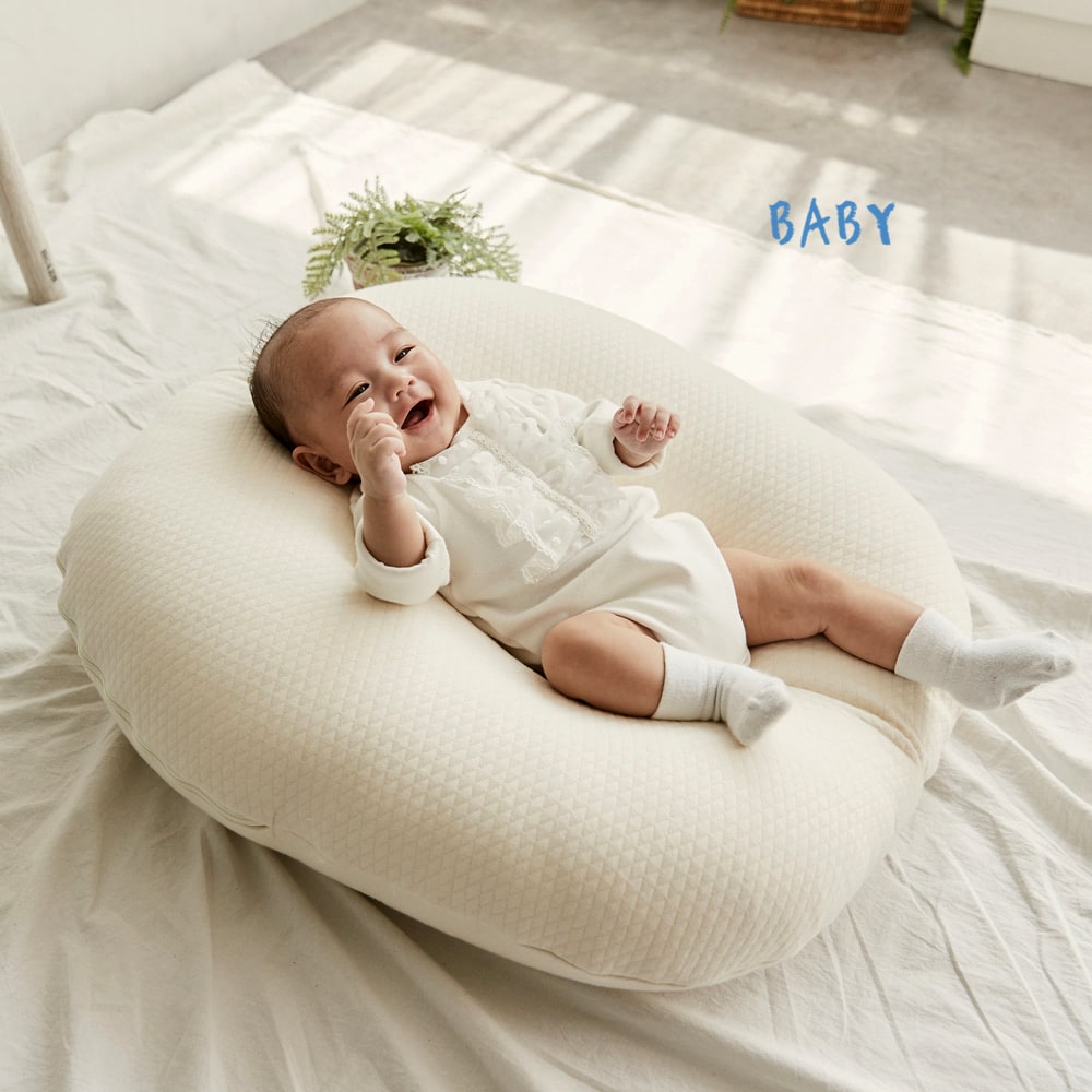 Gối chống trào ngược Rototo bebe chữ C 0-12 tháng tuổi - cotton lụa trơn - Product image