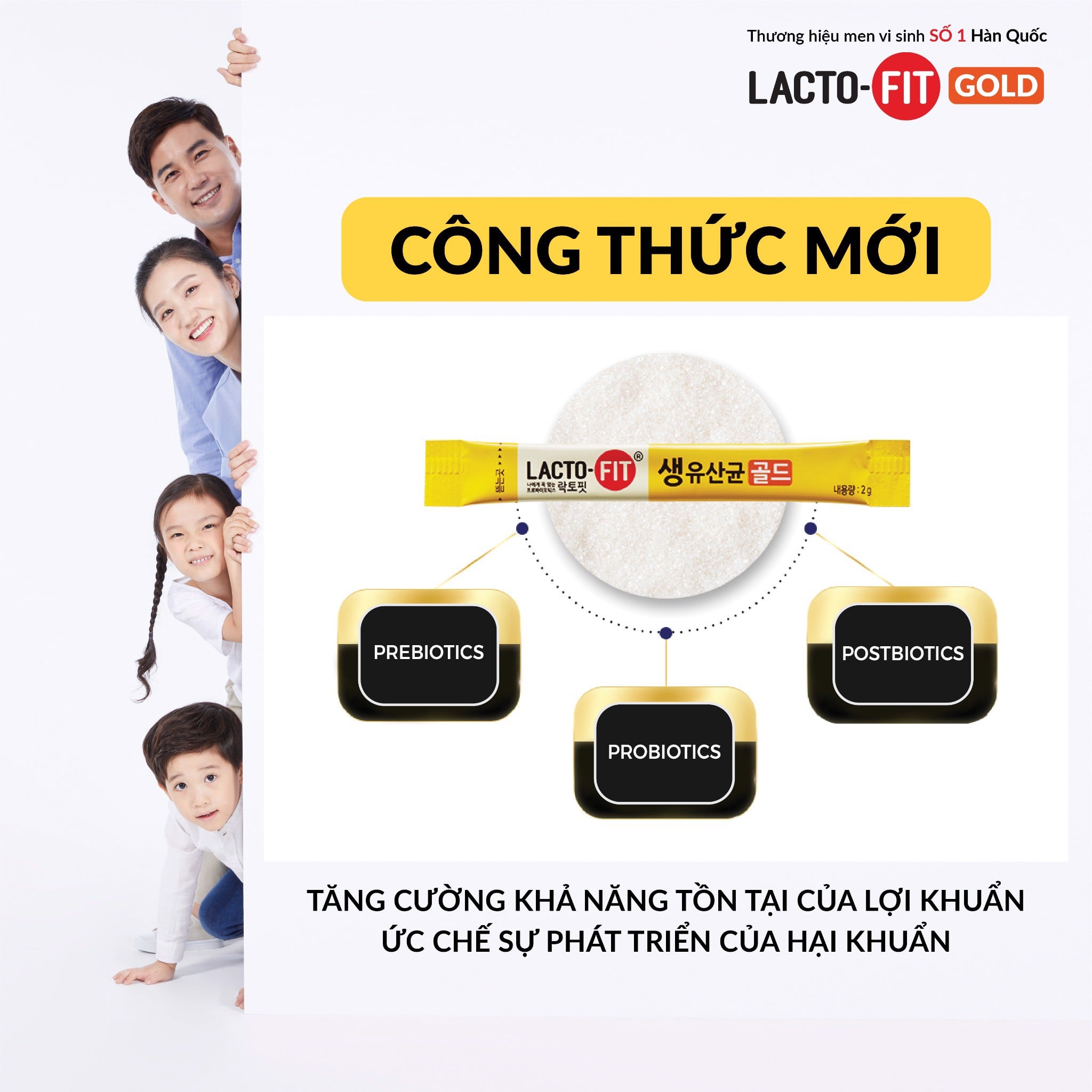 Men vi sinh Hàn Quốc dành cho gia đình LACTO-FIT GOLD 50 gói - Product image