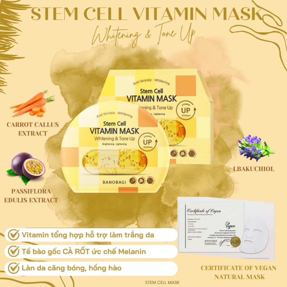 Mặt Nạ BANOBAGI Stem Cell Vitamin Mask 30ML Hàn Quốc - Product image