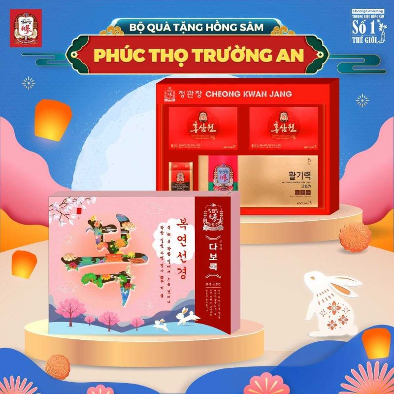 PHÚC THỌ TRƯỜNG AN  Hộp Quà Tặng Hồng Sâm Cao Cấp KGC Cheong Kwan Jang