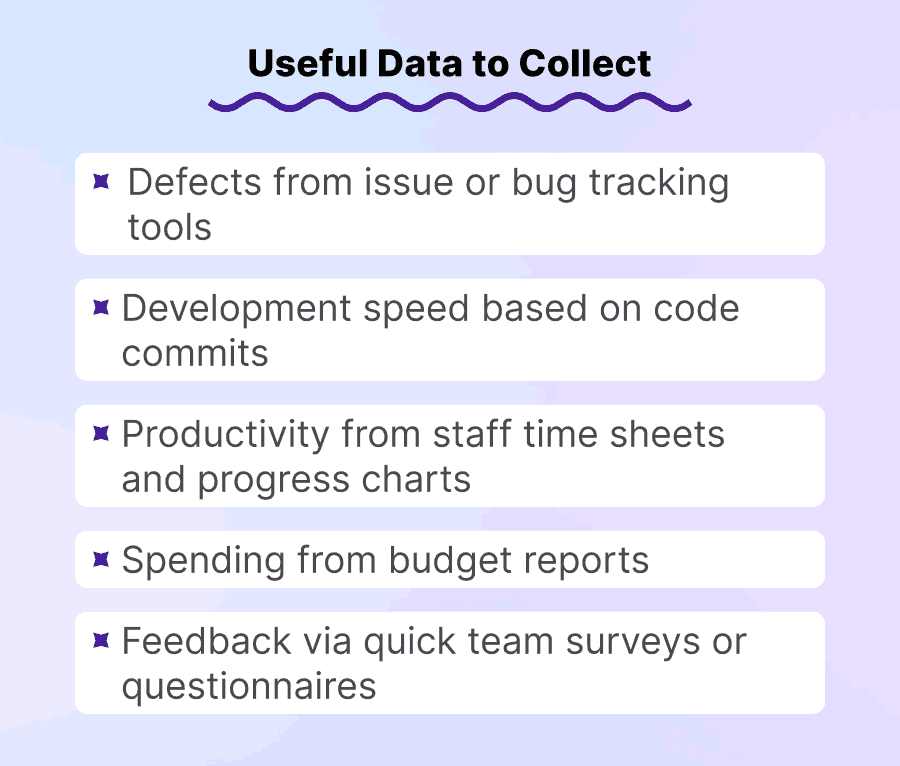 Gathering metrics and feedback to identify signs of trouble and aid in software project turnaround