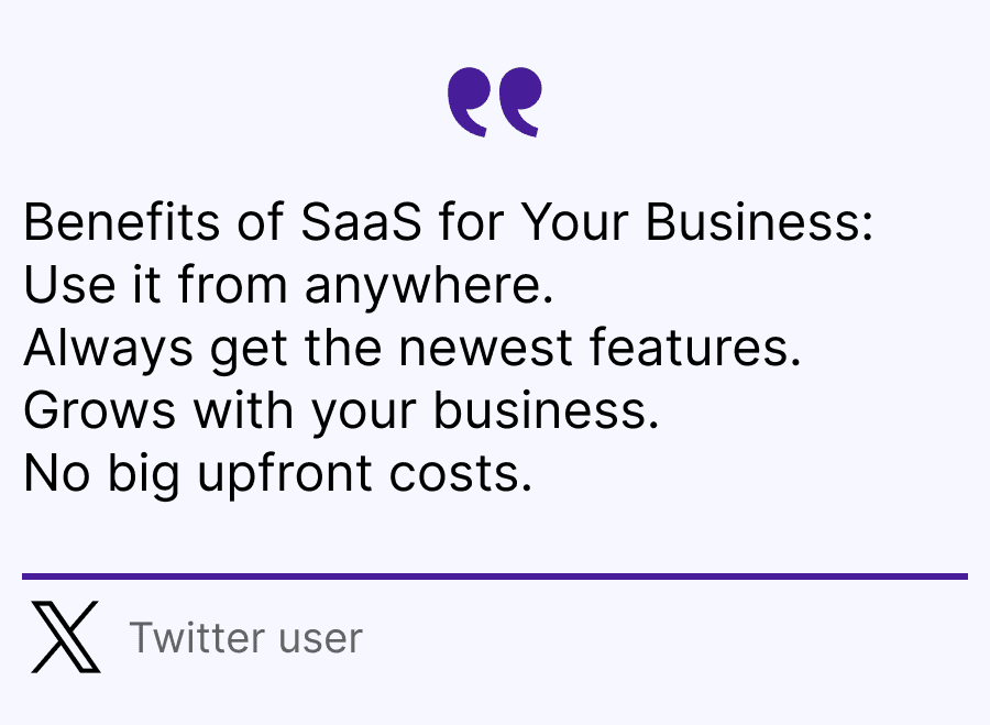 SaaS benefits tweet