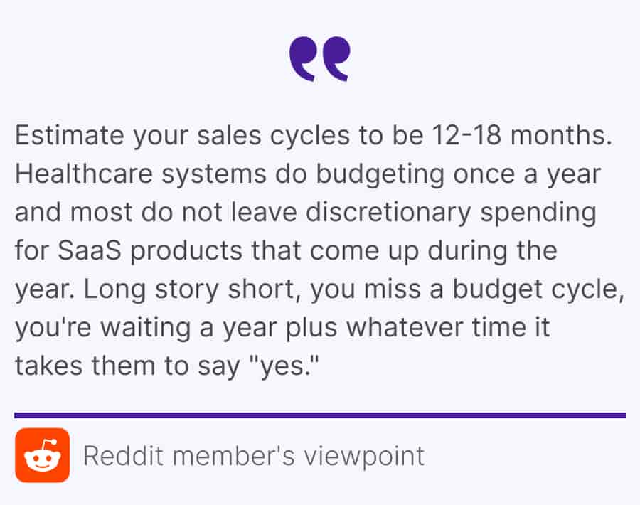 Quote about the specifics of attracting healthcare providers to your healthtech SaaS