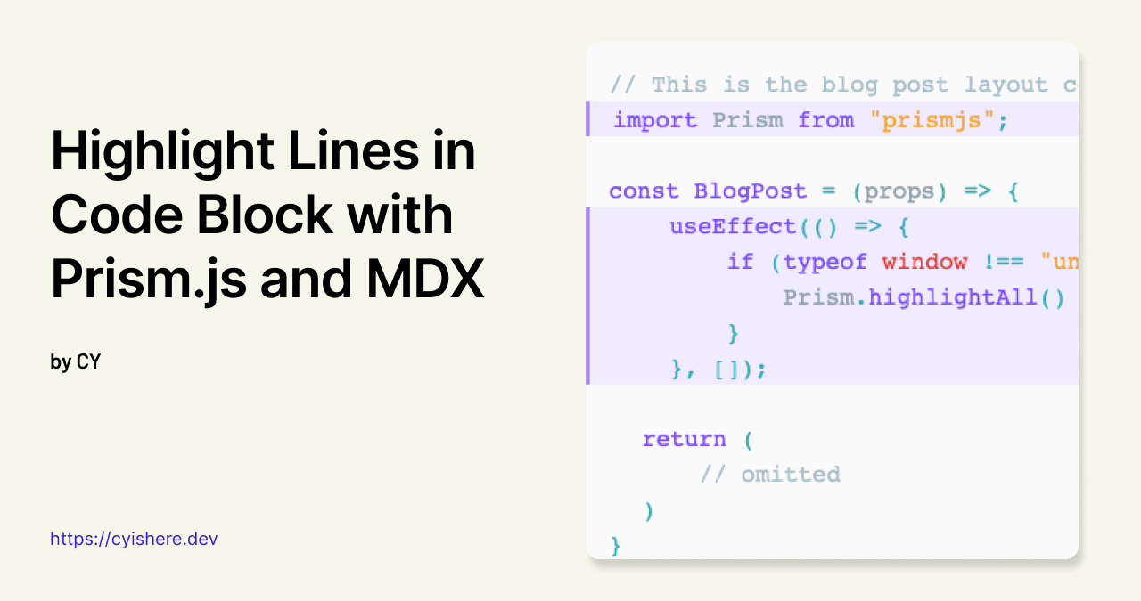 Highlight Lines in Code Block with Prism.js and MDX