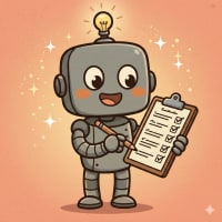 HAP robot holding clipboard with checklist and pencil