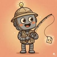 HAP robot fishing for code with a fishing rod