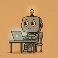 HAP looking concerned while coding