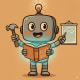 HAP the apprentice learner with his study book and tools