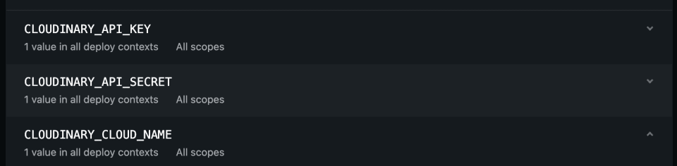 netlify form for environment variables