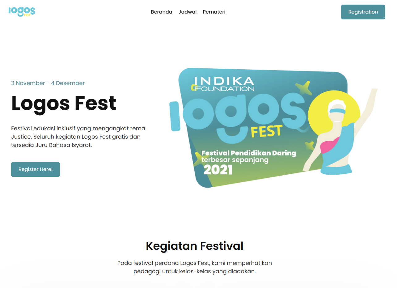 Logos Festival Landing Page - Project - Naufaldi Rafif Satriya