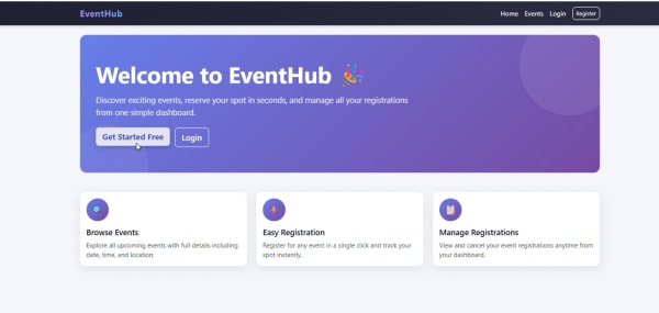 Screenshot of Event Registration System
