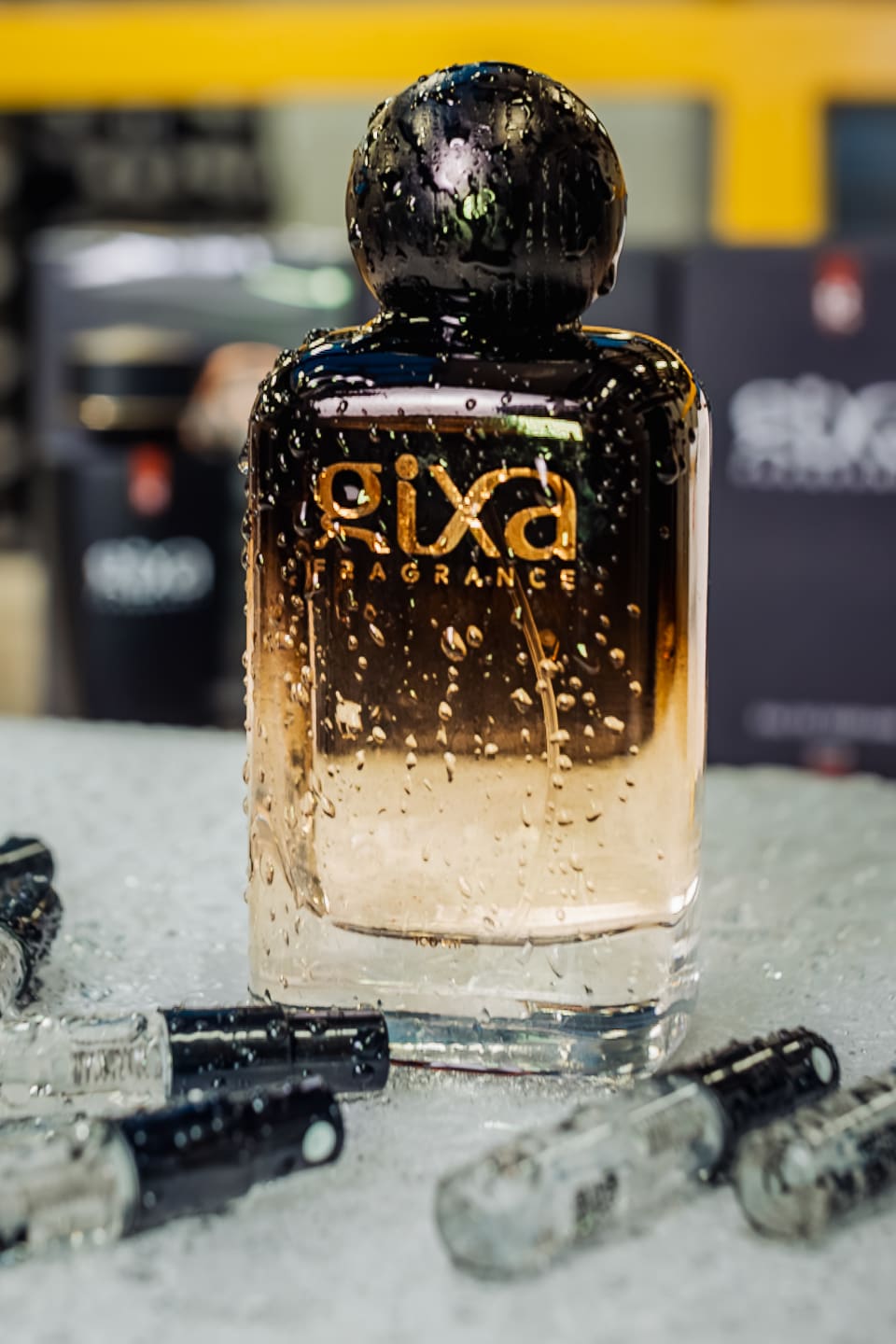Hero shot of a perfume bottle for an online store