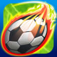 Head Soccer MOD APK icon – a football wrapped in a green and orange flame