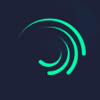 Alight Motion MOD APK icon – green concentric arcs on a dark navy background