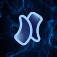 Niagara Launcher MOD APK icon – a blue wave-shaped N mark on a dark smoky background
