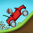 Ikon Hill Climb Racing MOD APK – Bill mengendarai jip Hill Climber merahnya menanjak di bukit hijau