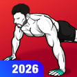 Home Workout MOD APK icon – a white illustrated man doing a push-up on an orange background with a 2026 badge
