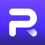Ikon Photoroom MOD APK – monogram P dan R putih di kotak gradien ungu ke biru