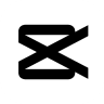 Ikon CapCut MOD APK – lambang gunting hitam di kotak putih bersudut bulat