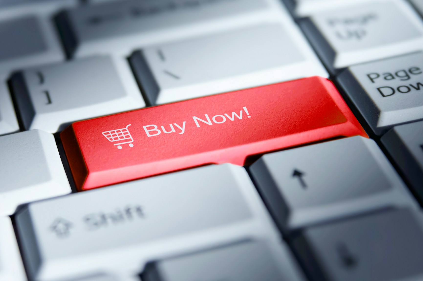 E-commerce — buy now keyboard close-up