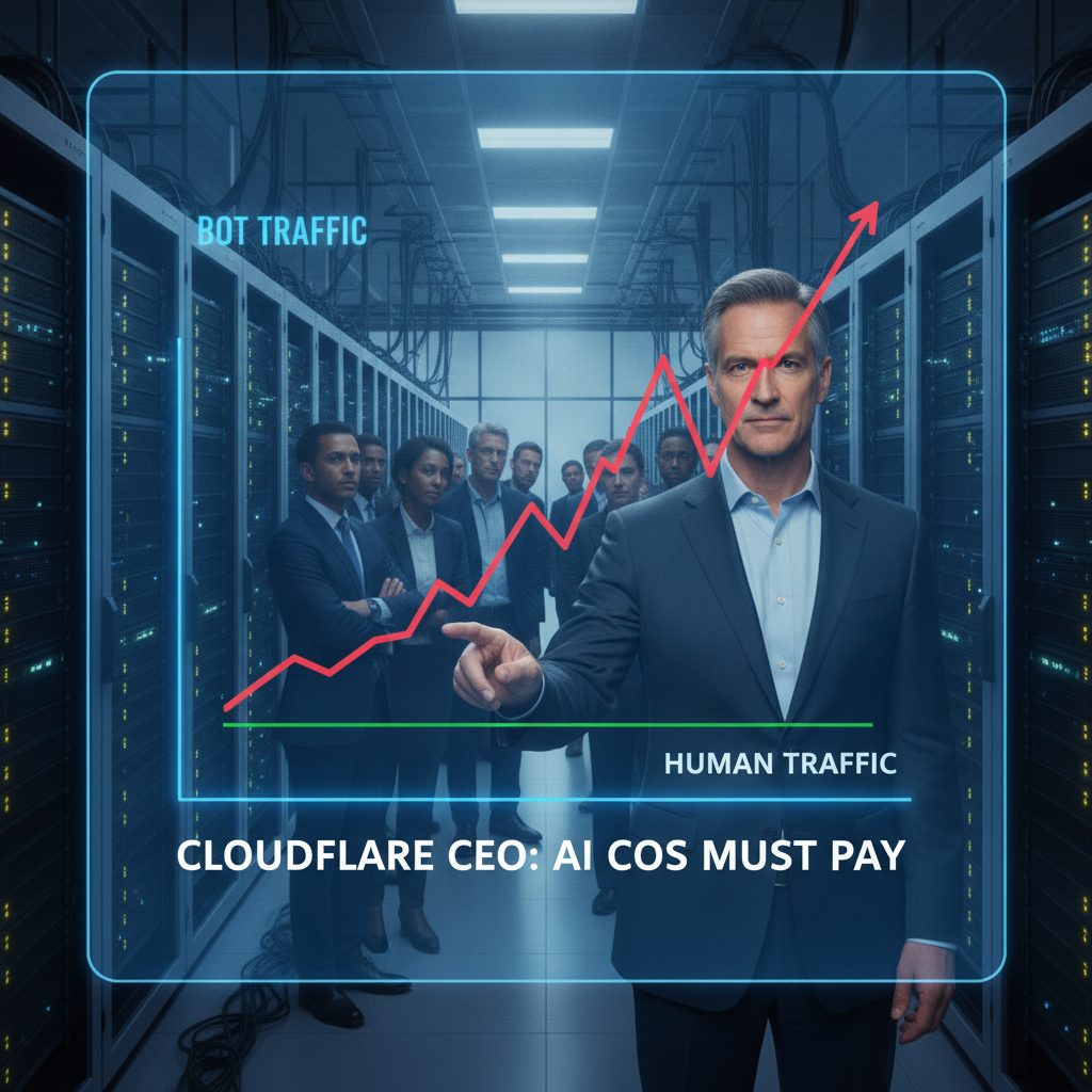 Bots now outnumber human traffic on the web. Cloudflare’s CEO wants AI companies to pay for it