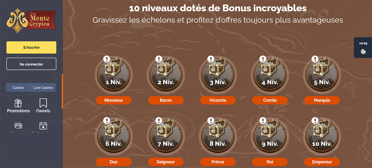 image de présentation programme VIP du casino Montecryptos en France