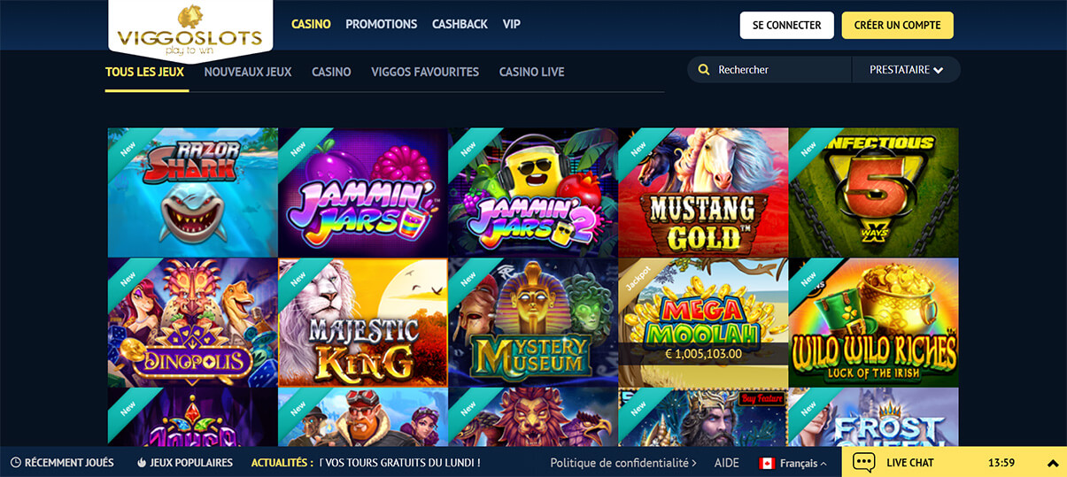 image de présentation machine a sous du casino viggoslots en France