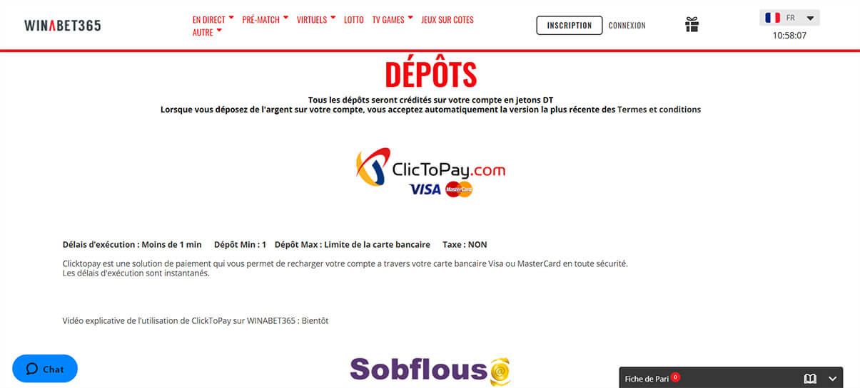 image de présentation méthode de dépôt du casino Winabet365