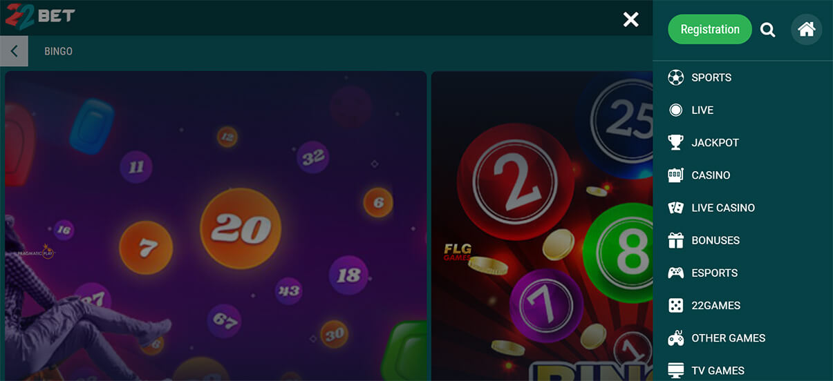 22bet казино телефон и таблет режим презентация изображени
