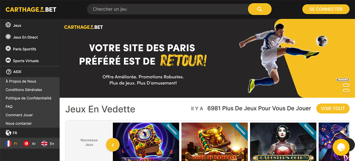 image de présentation du casino bookmaker Carthagebet
