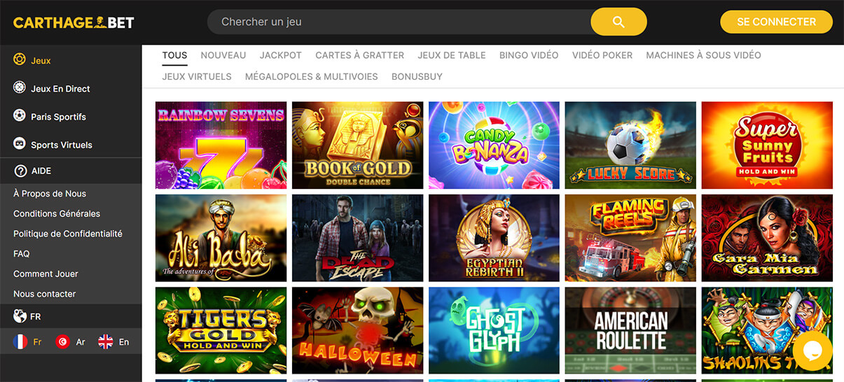 image de présentation des machines a sous du casino bookmaker Carthagebet