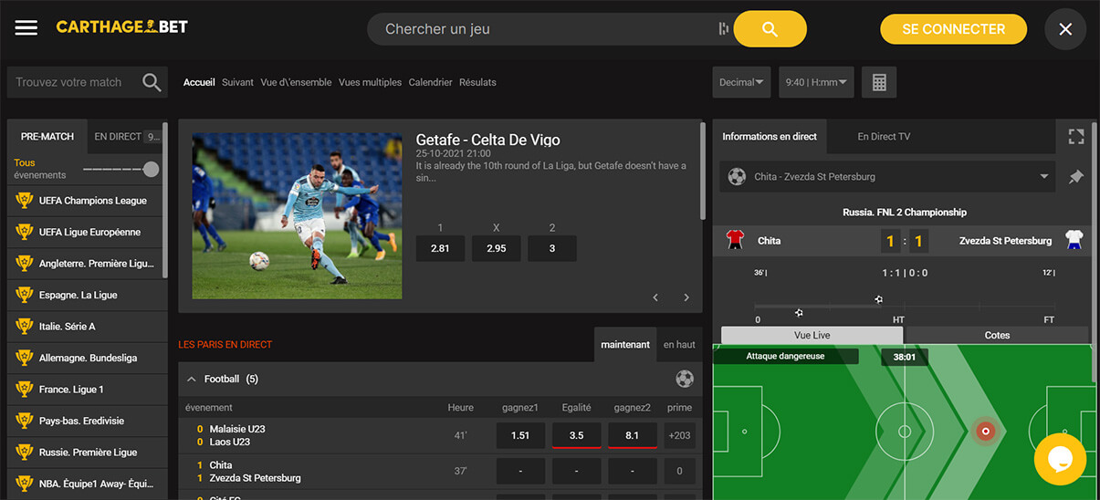 image de présentation des sport du casino bookmaker Carthagebet