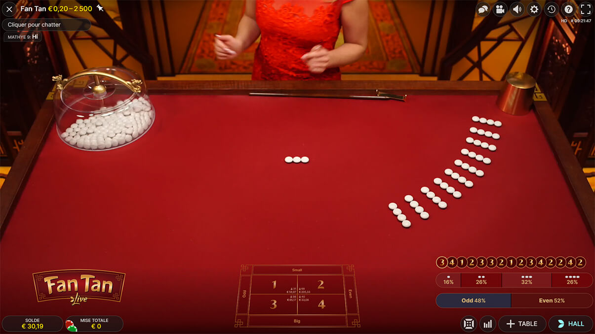 image de présentation de l'alignement du jeu live Fan Tan