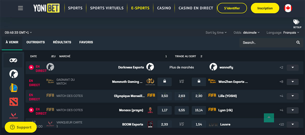 image de présentation catalogue esport du casino Yonibet en France