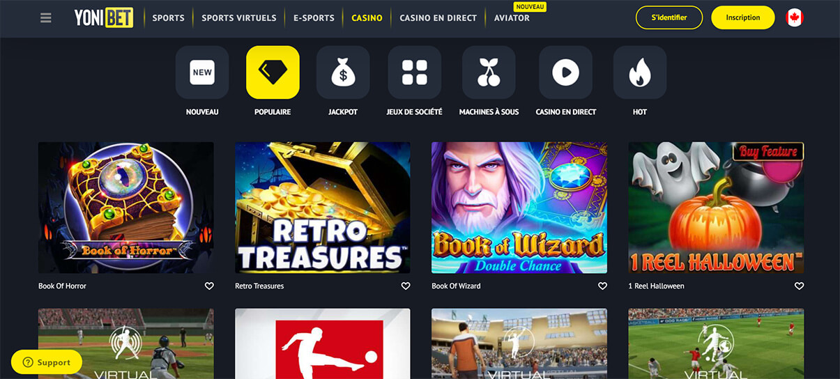 image de présentation catalogue casino du casino Yonibet en France